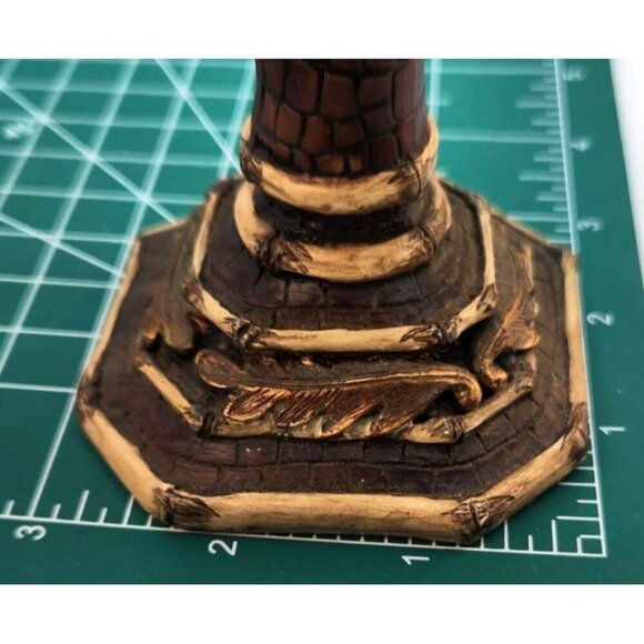 Taper Candle Holders Set Of 2 Axicon World Imports Brass-Look Candle Holders Wit - Picture 3 of 8